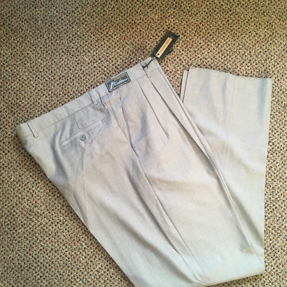 Gianni manzoni men’s dress pants light gray 42W pleated wool Italy new nwt 40